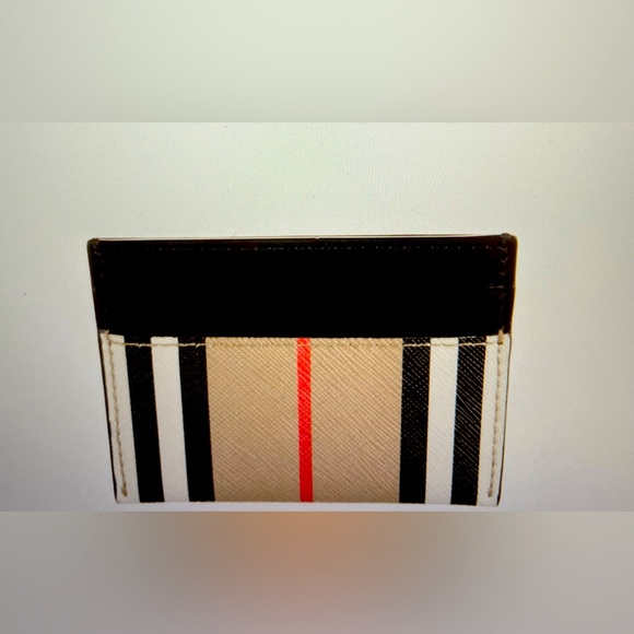 Burberry, new with tags, leather striped card holder in classic Burberry print - Picture 1 of 4